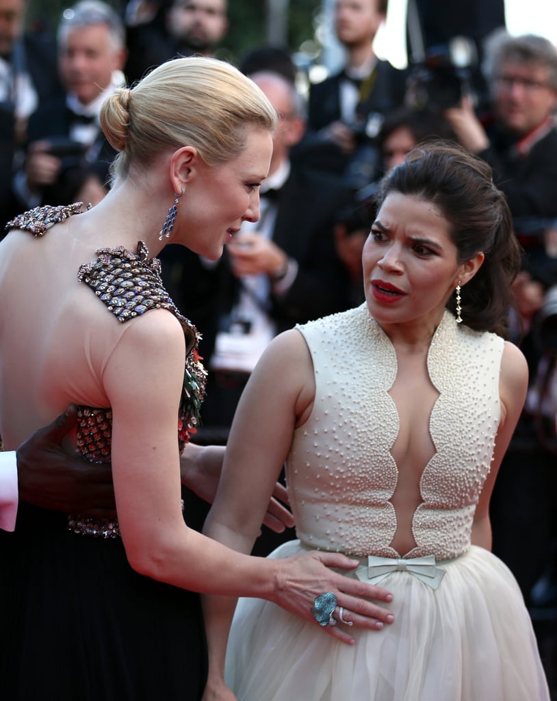 Man Crawls Under America Ferrera's Dress at Cannes