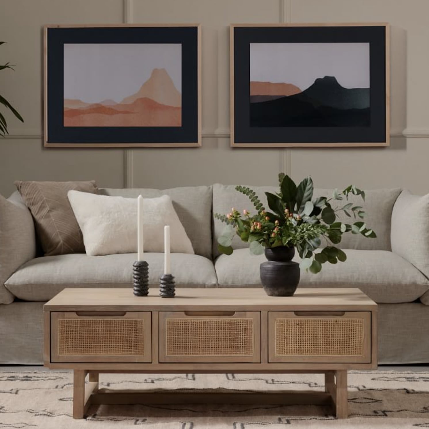 West elm outlet rattan headboard
