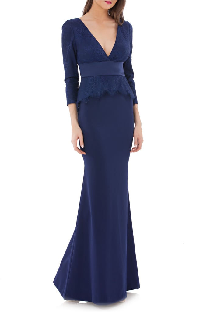 Js collections lace peplum gown shop