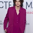 Oh My, Timothée Chalamet Rocked a Raspberry-Colored Suit at the Premiere of Little Women