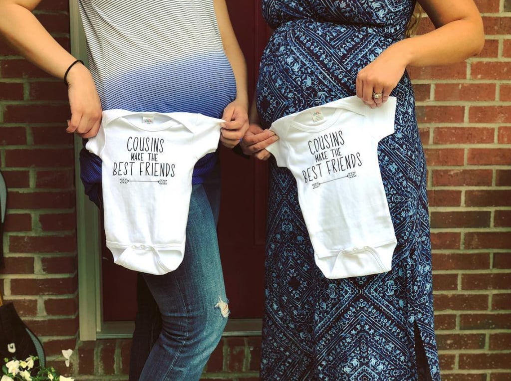 These moms chose to highlight their sister photo shoot with cute onesies that read "Cousins make the best friends."