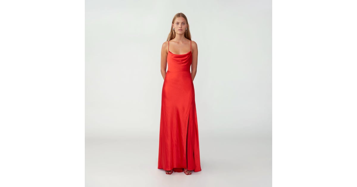 strappy draped gown
