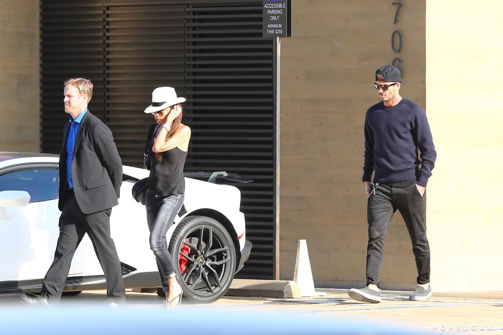 Victoria Beckham Wearing a White Hat and Jeans April 2016