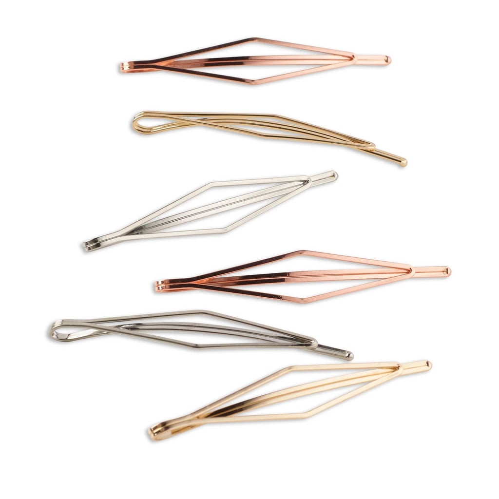 For a Geometric Look: Scunci Collection Shiny Metals Diamond Bobby Pins