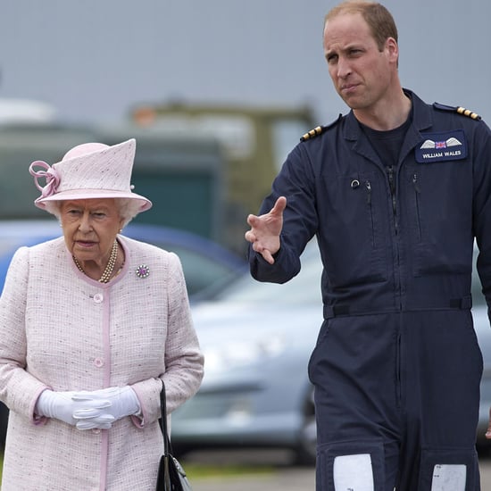 Prince William at Air Base With Queen Elizabeth II