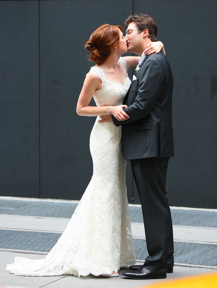 Ellie Kemper and husband Michael Korman kissed. Ellie Kemper Wedding
