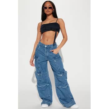 High Waist Cargo Pants - Blue  Lookbook outfits, Fashion nova