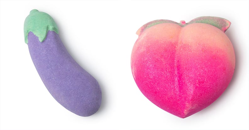 Lush Eggplant and Peach Bath Bombs