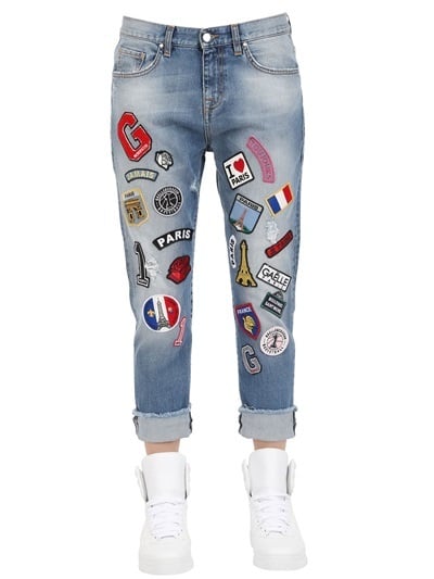 Gaella Paris Embroidered Patch Denim Jeans ($365)