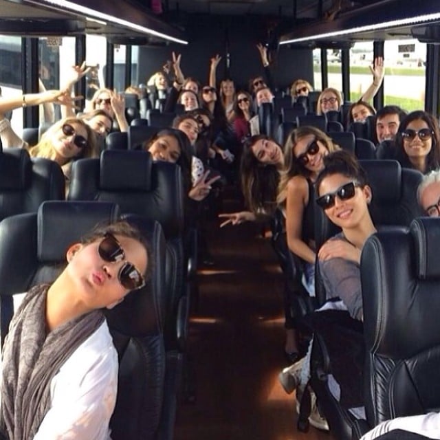 Chrissy Teigen showed off a bus full of models en route to Miami.
Source: Instagram user chrissyteigen