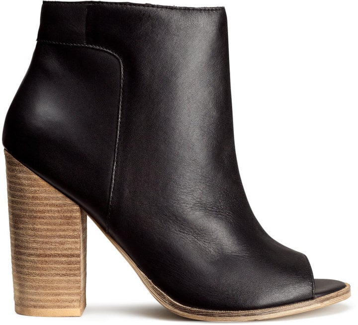 soft black leather ankle boots