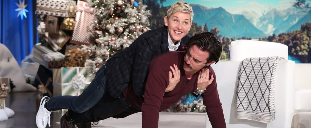 Milo Ventimiglia and Ellen DeGeneres Push-Ups