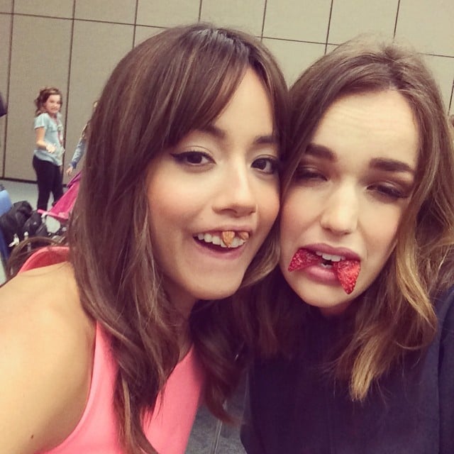 Chloe Bennet and Elizabeth Henstridge were just "waiting for the panel to begin like the professionals we are."
Source: Instagram user chloebennet4