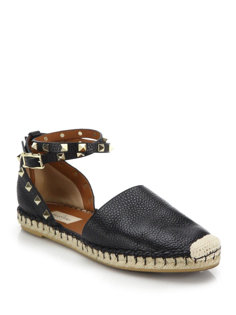 Valentino Black Rockstud D'Orsay Espadrilles