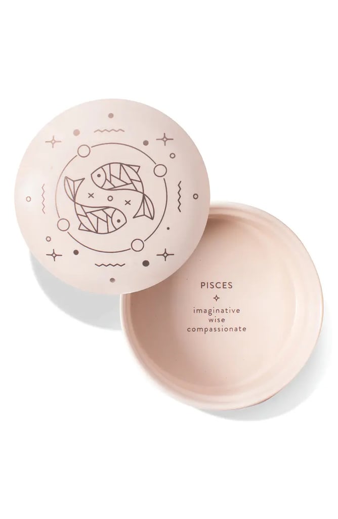 For the Zodiac Fan: Fringe Studio 2-Piece Zodiac Round Ceramic Trinket Box