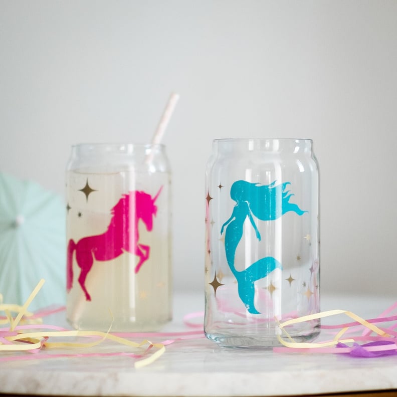 For the Whimsical One: Mermaid & Unicorn Can Glasses