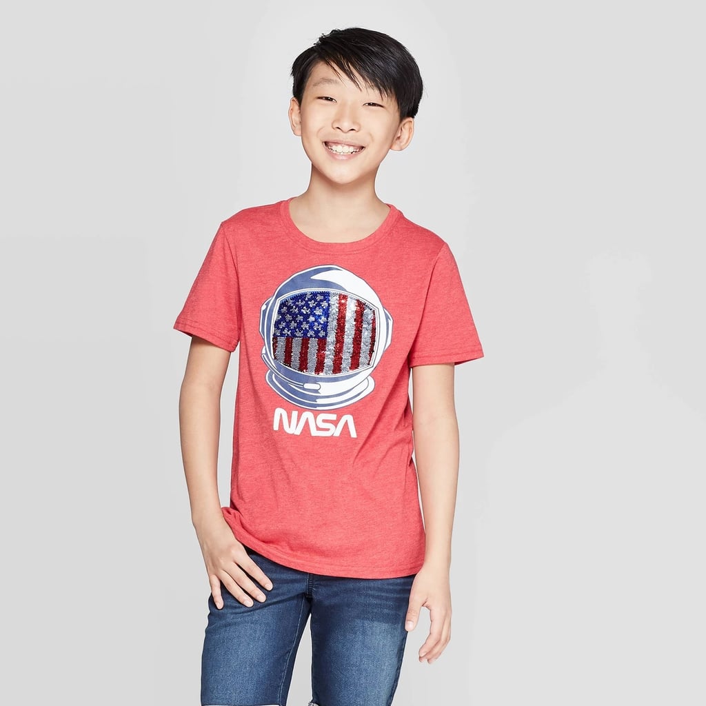 Boys' Americana NASA Flip Sequin Short Sleeve T-Shirt