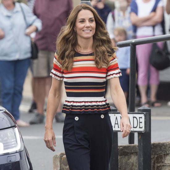 Kate Middleton Striped Peplum Shirt By Sandro 2019