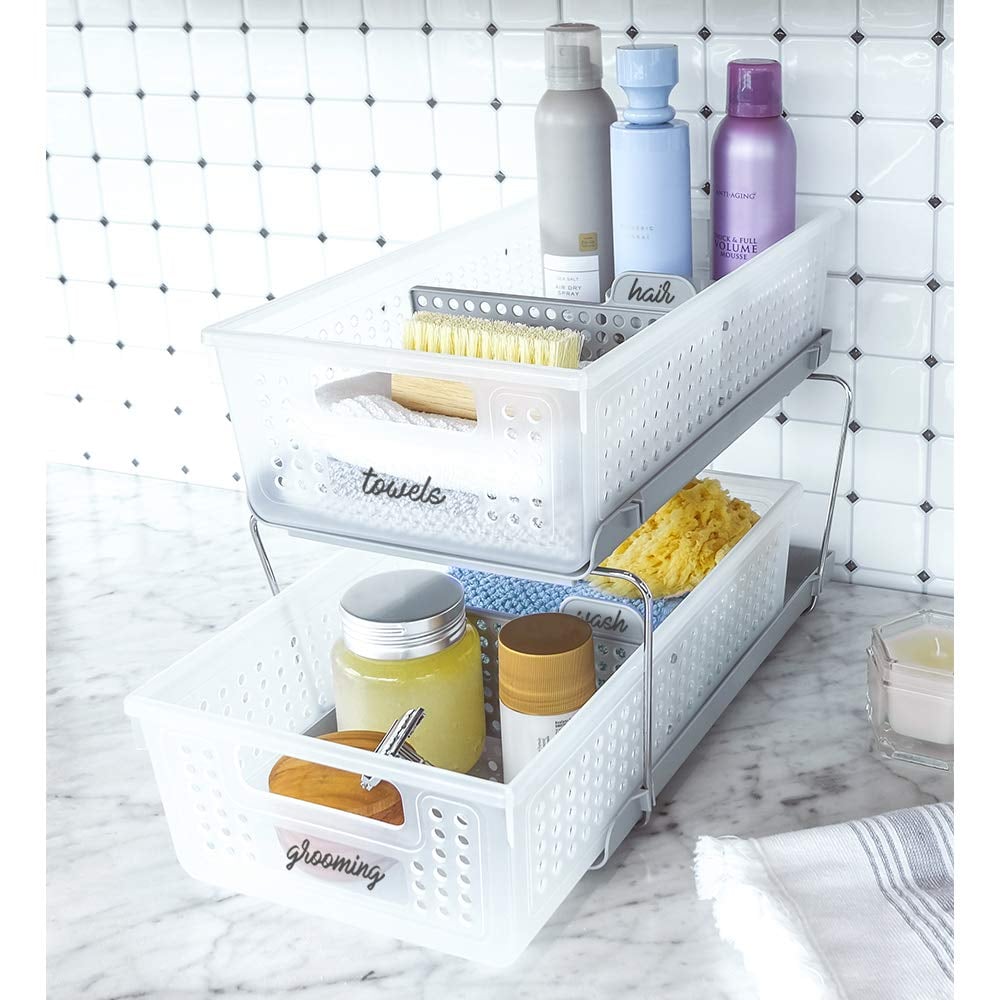 Madesmart Large 2-Tier Organiser With Dividers