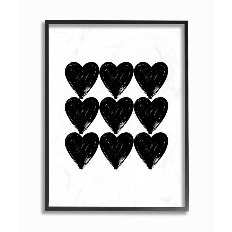 Black Hearts Framed Wall Art