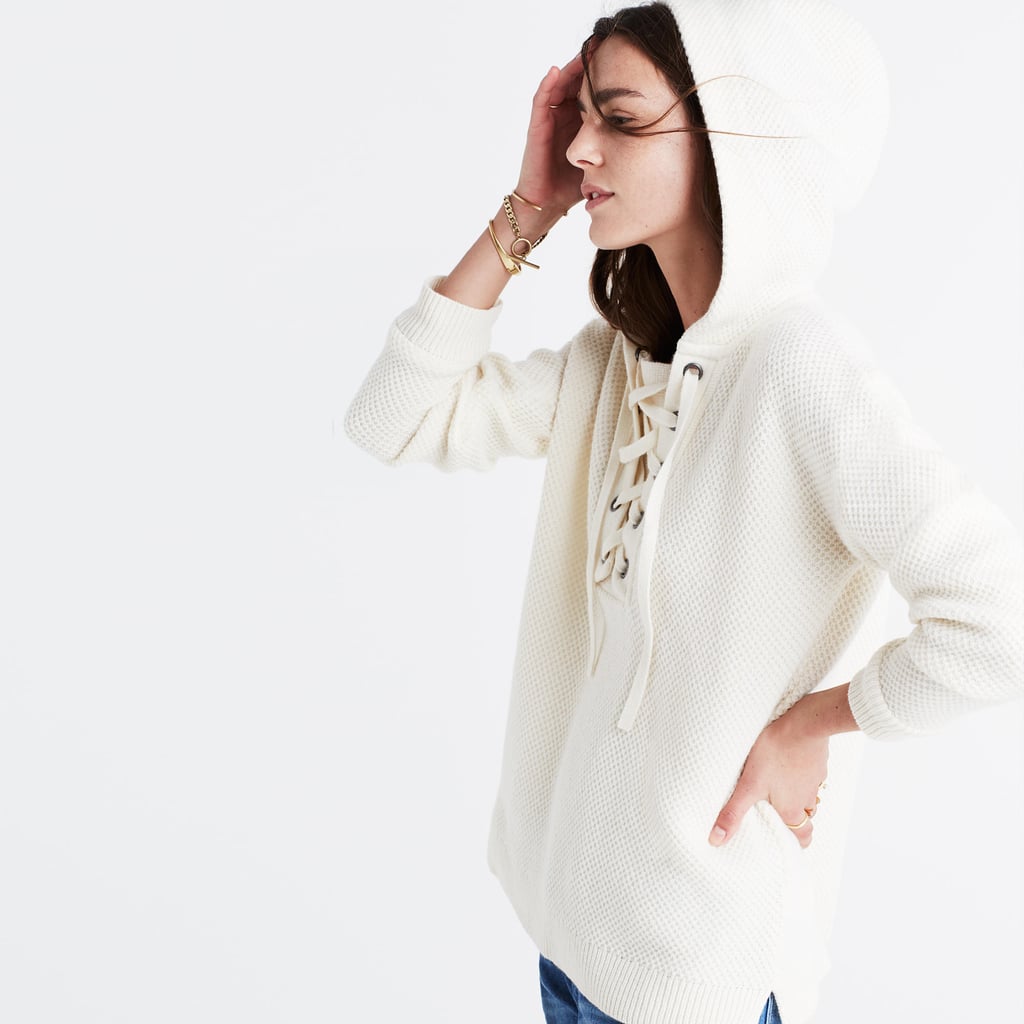 Madewell Lace-Up Hoodie Sweater ($128) | Best Fashion Gifts 2016 | POPSUGAR Fashion Photo 3