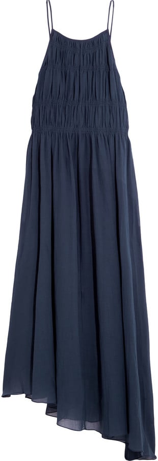 Tibi Smocked Cotton and Silk-Blend Crepon Maxi Dress ($495)