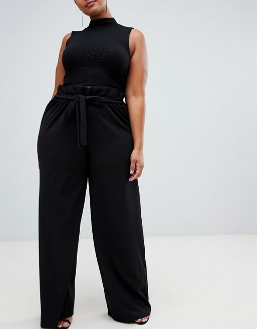 black paperbag trousers outfit