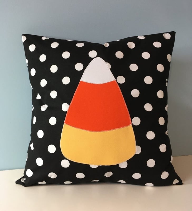 Candy Corn Throw Pillow Cover Cute Halloween Pillows POPSUGAR Home