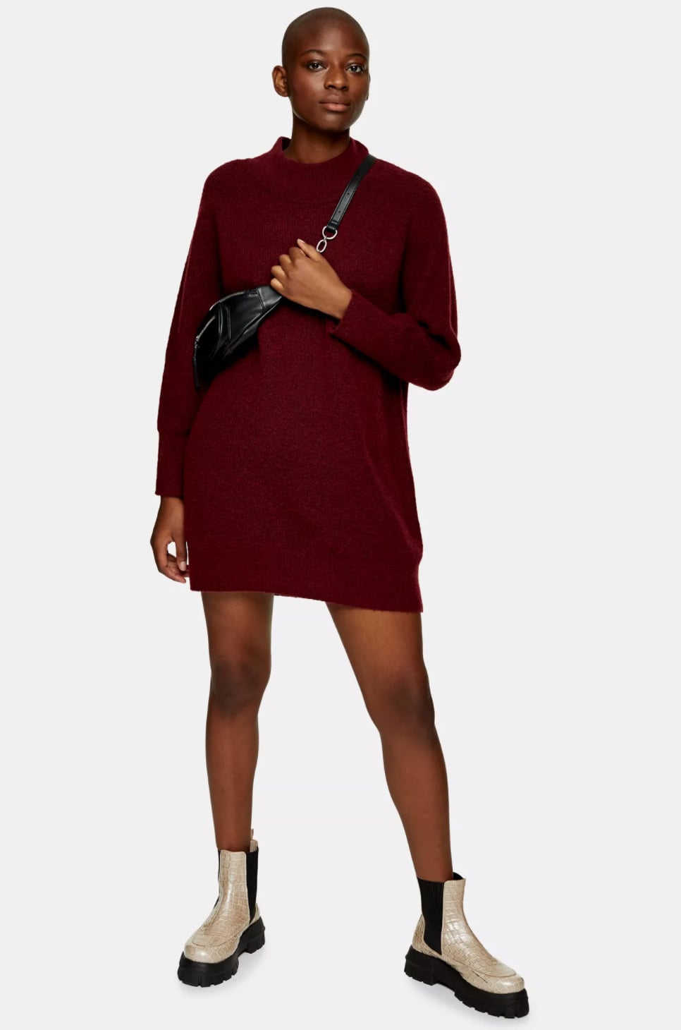 burgundy jumper outfit