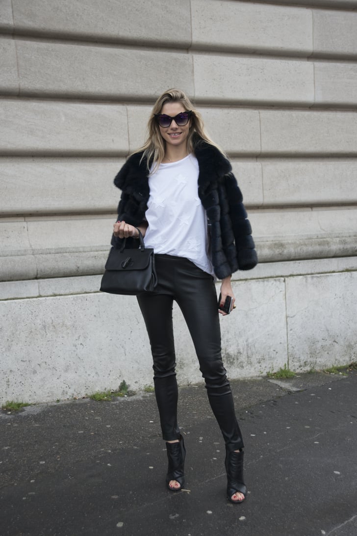 Trade in your jeans for a pair of smooth leather trousers to go with ...