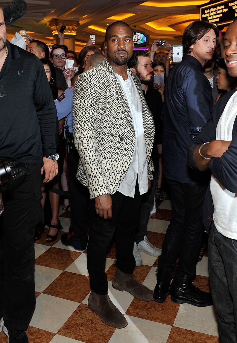 Kanye also isn't afraid to rock a pattern