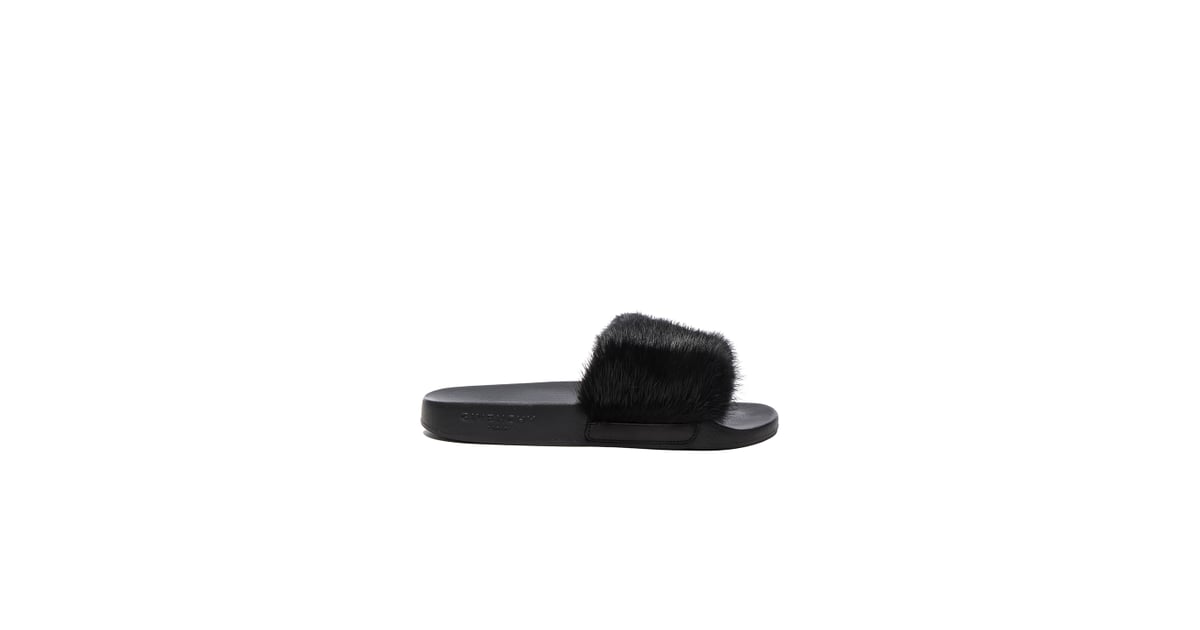 Givenchy mink fur slides hot sale