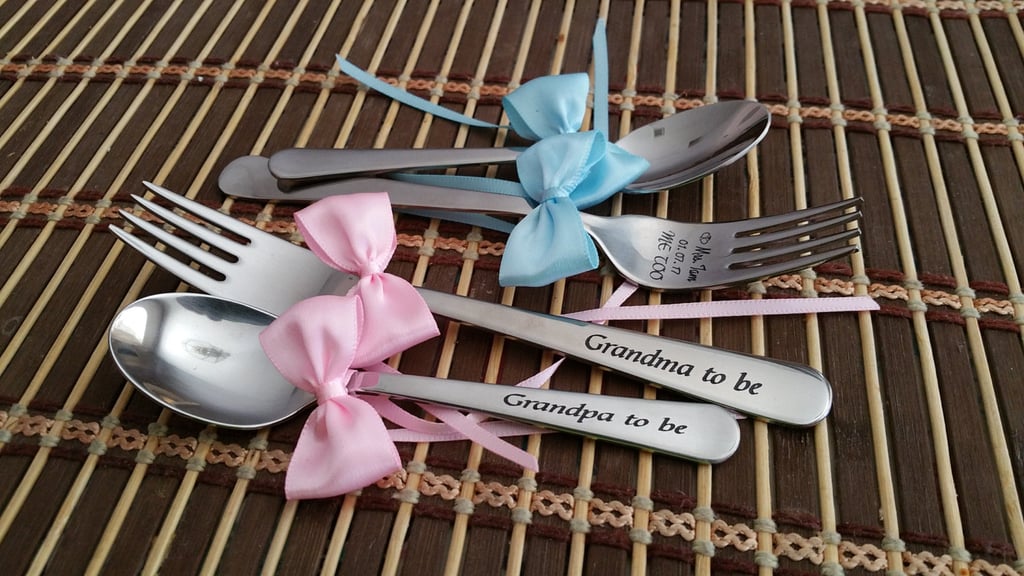 Personalized Cake Fork and Coffee Spoon