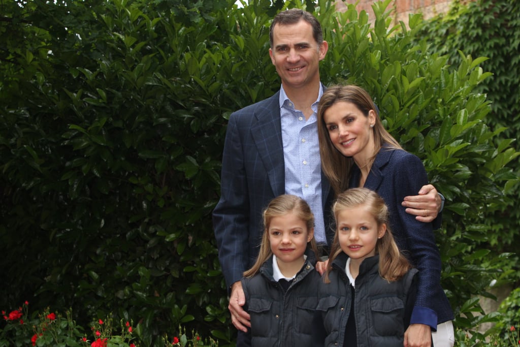 The royal family posed for pictures in Madrid, Spain, on the couple's 10th wedding anniversary in May 2014.
