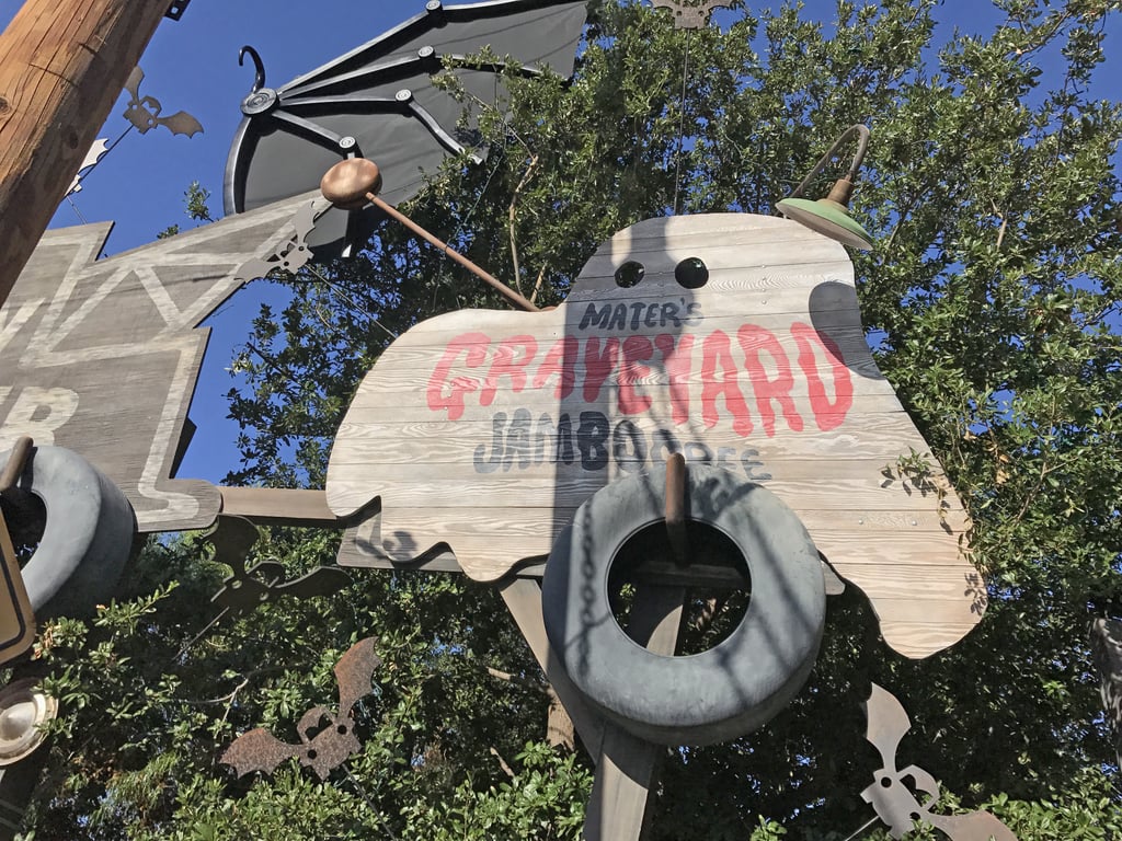Mater's Junkyard Jamboree ride turns into a graveyard theme.