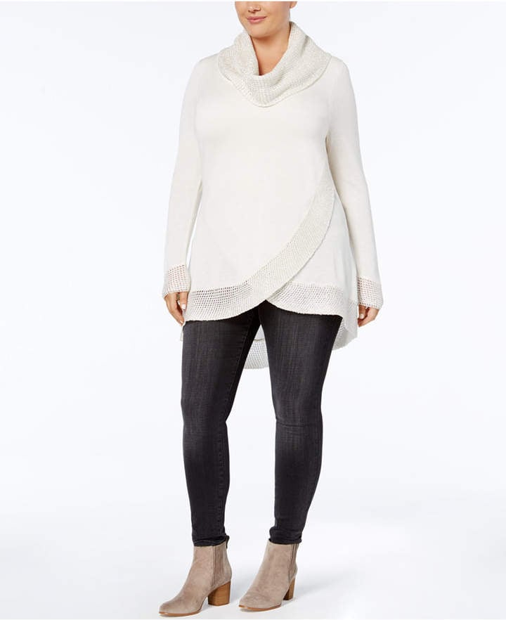 Belldini Cowl-Neck Tulip-Hem Sweater