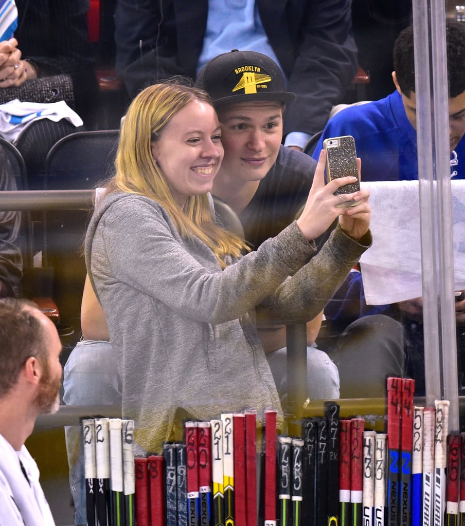 Ansel Elgort at Capitals vs. Rangers Hockey Game | Pictures
