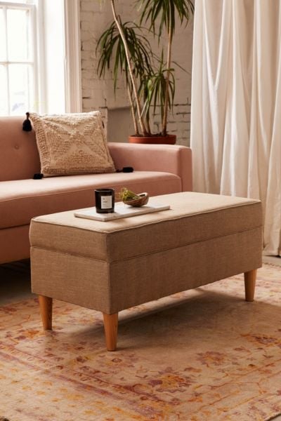 Raquel Linen Storage Ottoman