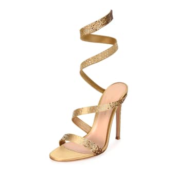 Anne Hathaway s Gold Gianvito Rossi Heels POPSUGAR Fashion