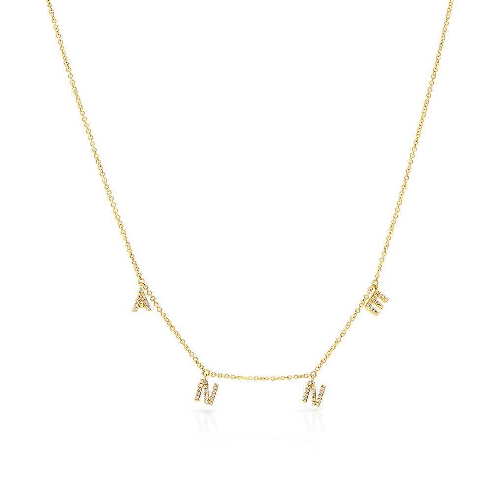 Anne Sisteron 14KT Yellow Gold Diamond Personalized Dangling Name Necklace