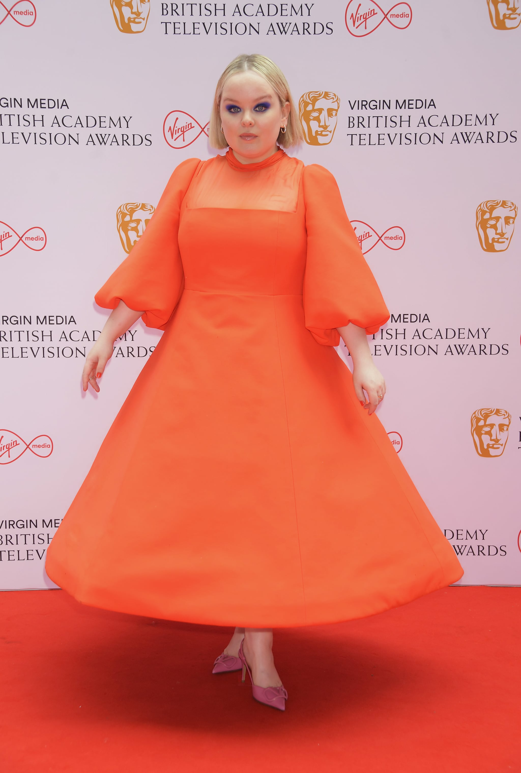 LONDON, ENGLAND - JUNE 06:   Nicola Coughlan arrives at the Virgin Media British Academy Television Awards 2021 at Television Centre on June 6, 2021 in London, England. (Photo by David M. Benett/Dave Benett/Getty Images)