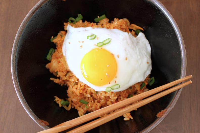 Kimchi Fried Rice With Fried Eggs