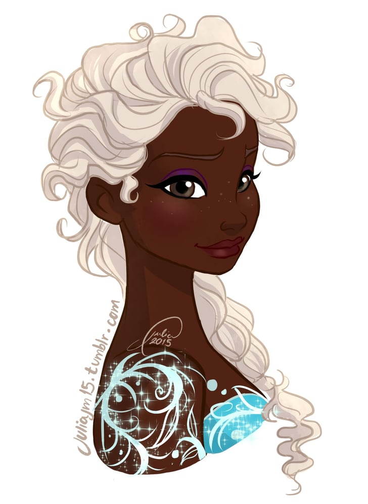 Black Elsa With Blond Hair | Disney Princesses of Different Races