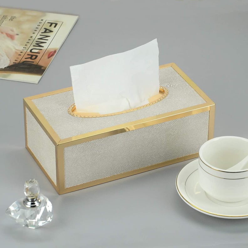 A Glamorous Touch: Shagreen Gold Tissue Box Cover