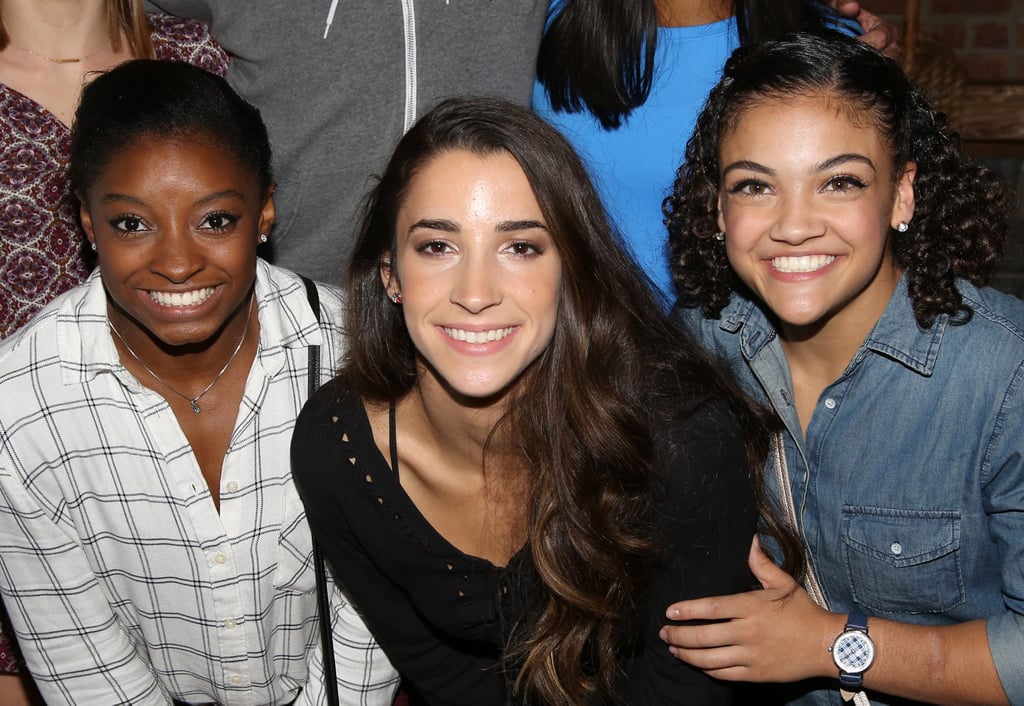 Simone Biles, Laurie Hernandez, Gabby Douglas, Aly Raisman, and Madison Kocian, better known as The Final Five, have been making the press rounds in NYC after winning gold at the Rio Olympics, and their latest stop landed them at the Richard Rodgers Theatre on Tuesday. The ladies checked out the hit Broadway musical Hamilton, and after the show, they hung out with the cast backstage and posed for a handful of fun photos. Simone has been having quite the eventful month. Not only did she dominate at the Olympics, but she also finally met her longtime crush, Zac Efron — and she got a kiss from him! If only we were so lucky.  

    Related:

            
                            
                    The Final Five Give Jimmy Fallon a Taste of Their Competitive Spirit in a Hilarious Tonight Show Game
                
                            
                    Take a Break From Your Day and Behold Simone Biles&apos;s Incredible Abs
                
                            
                    The 1 Word That Goes Through Simone Biles&apos;s Head Before a Routine