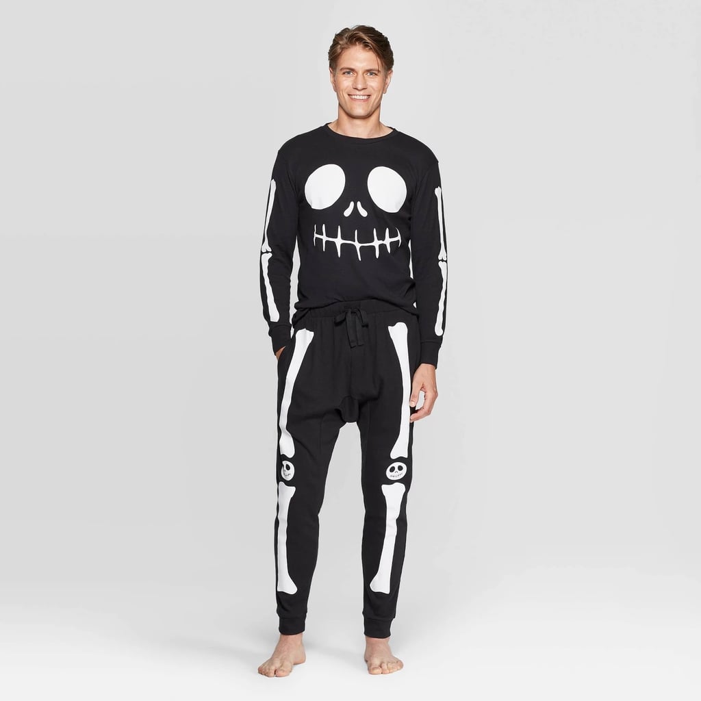 Men's Family Pajamas Skeleton Set — Snooze Button Black