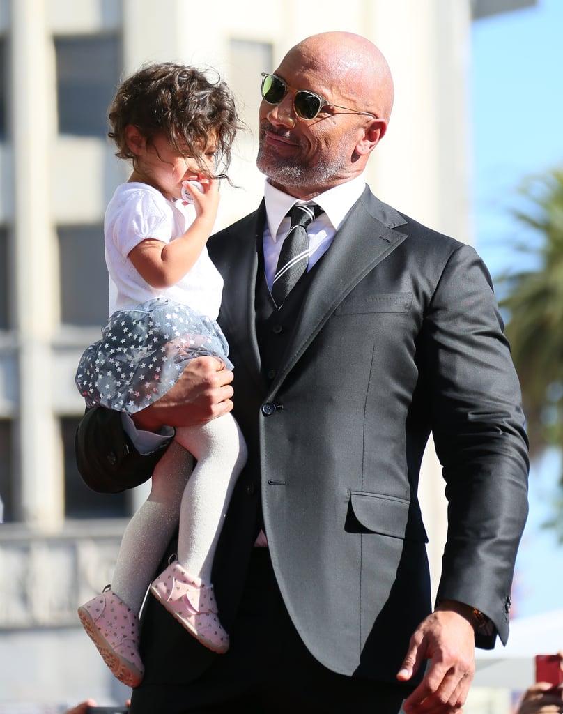 Dwayne Johnson and Family at Hollywood Walk of Fame Ceremony