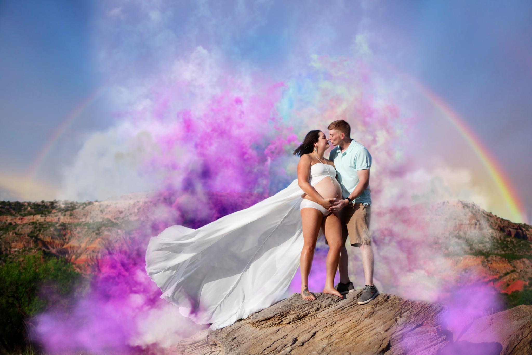 Surprise Rainbow Baby Maternity Shoot Popsugar Family