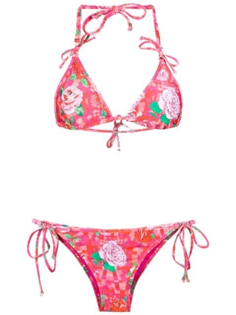 Amir Slama Floral Print Bikini Set