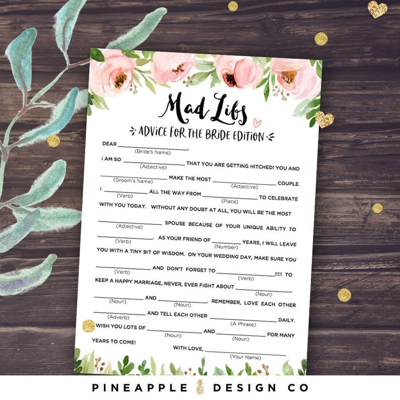 Printable Bridal Shower Games Popsugar Love Sex